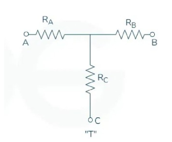 Circuit diagram for voltage divider rule showing a voltage source V and two series resistors R1 and R2 with voltage drops V1 and V2