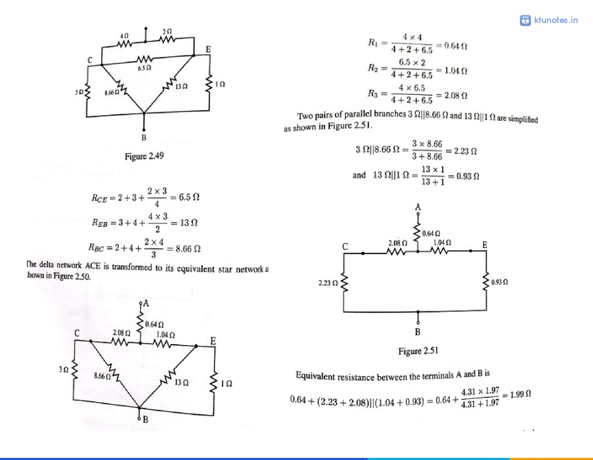 Circuit diagram Figure 2.51 showing simplified equivalent circuit