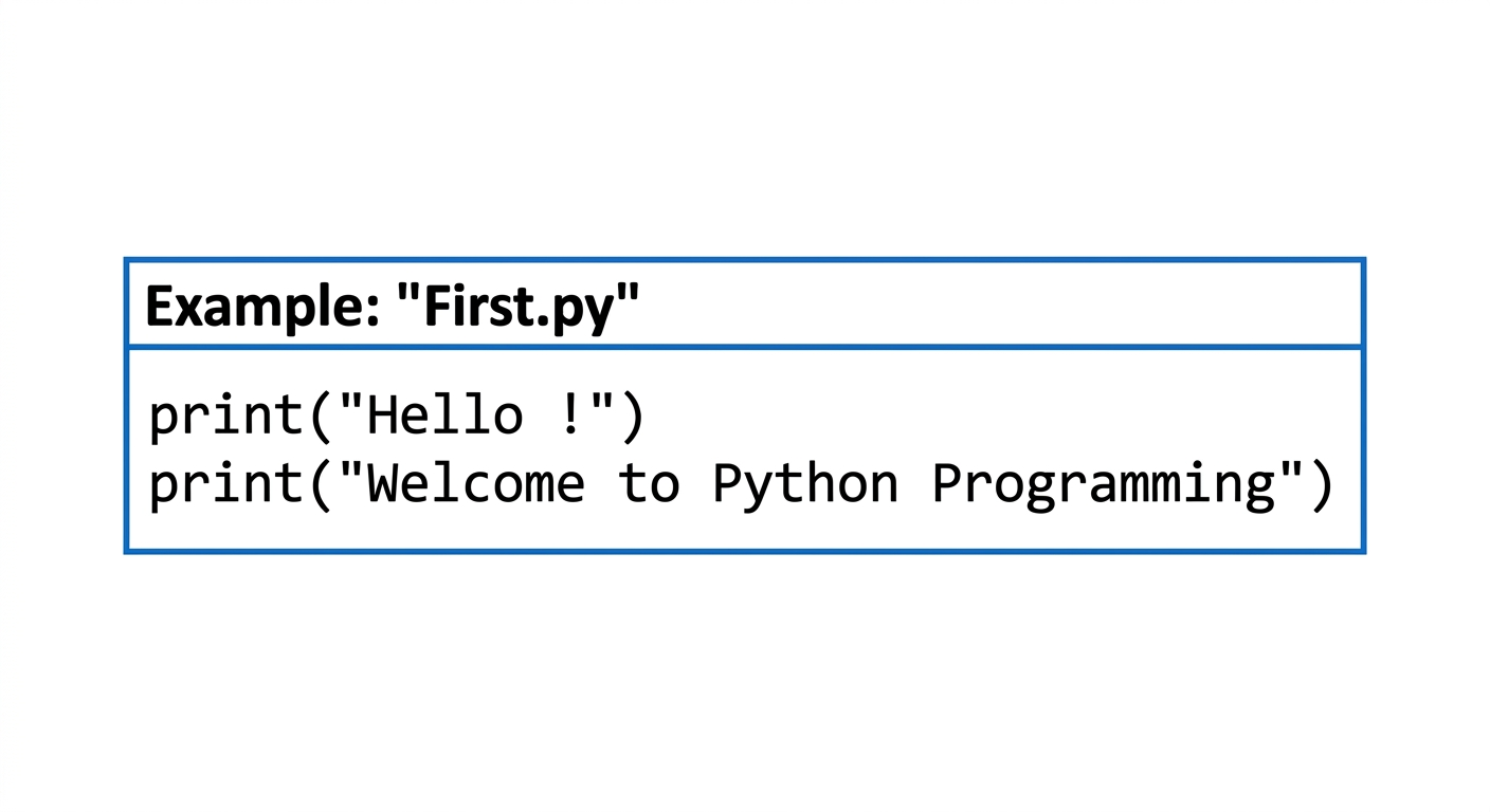 Example code block showing First.py content